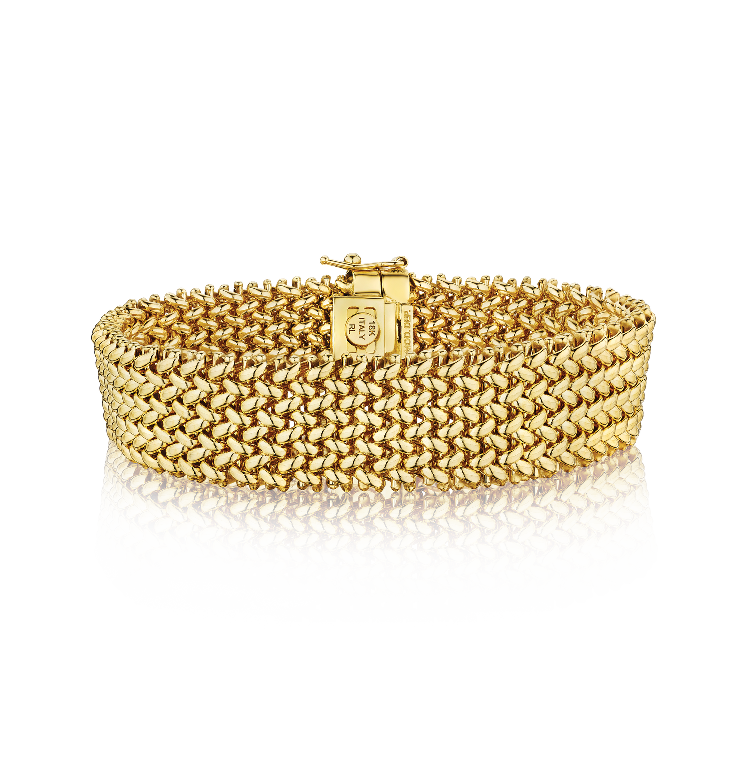 18K Yellow Gold Woven Mesh Bracelet